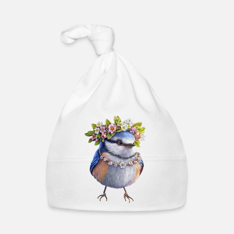 Couronne florale d’oiseau Bonnet bio Bébé