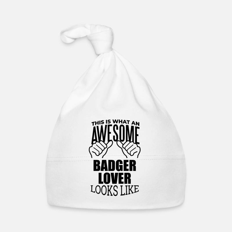 blaireau - Bonnet bio Bébé - blanc