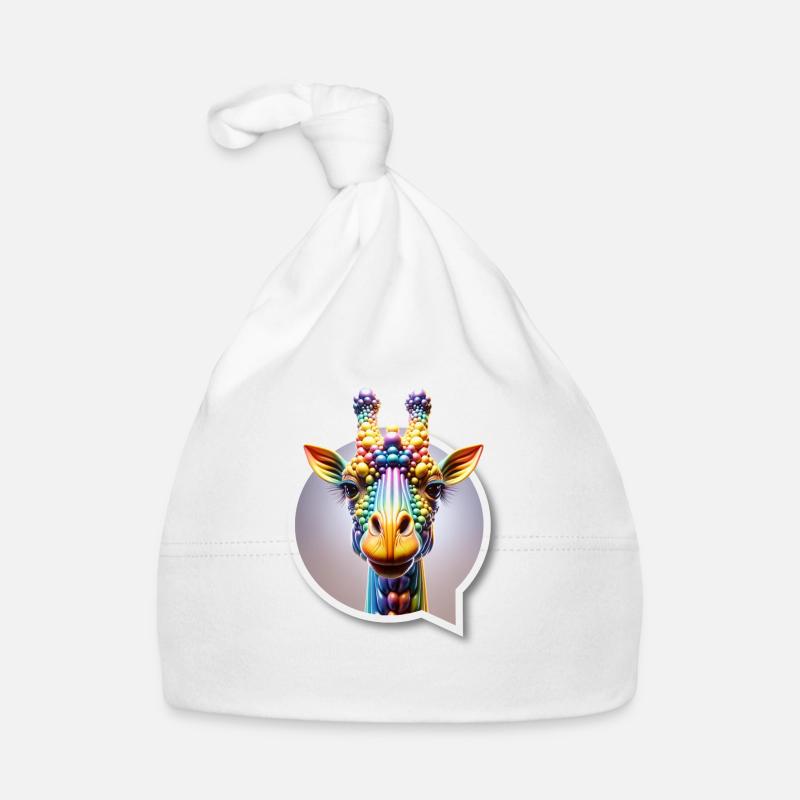 Giraffe diversity CSD rainbow 3D saying balloon Organic Baby Cap