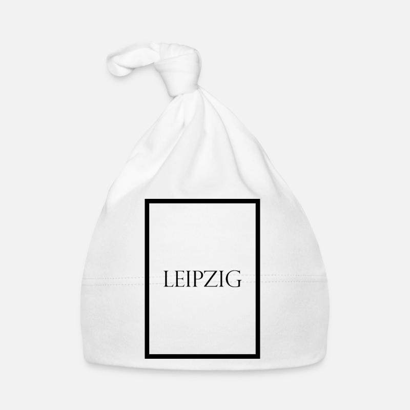 Leipzig, schlichter Statement Schriftzug Baby Bio-Mütze