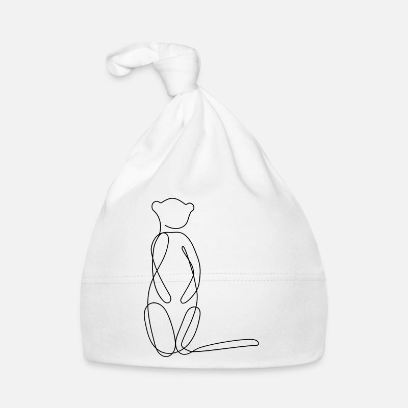 Suricate à une ligne Motif d’art Bonnet bio Bébé