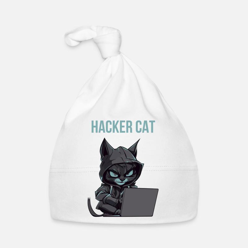 hacker cat hood Bonnet bio Bébé