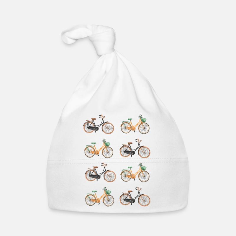 Vivid Vintage Bicycle Pattern Organic Baby Cap