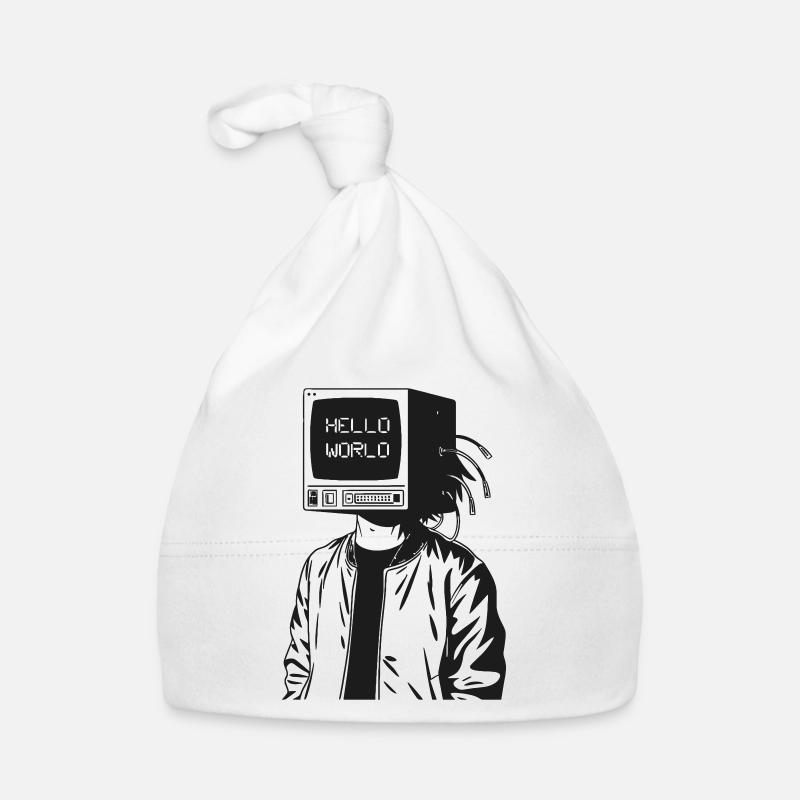 Computer Head 2.0 - Organic Baby Cap - white