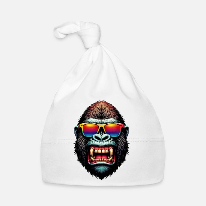 Gorillas mit Sonnenbrille Baby Bio-Mütze