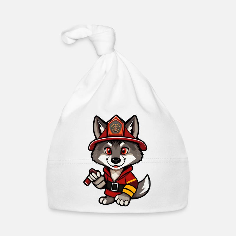 Heroic Firewolf - Cartoon Illustration Organic Baby Cap