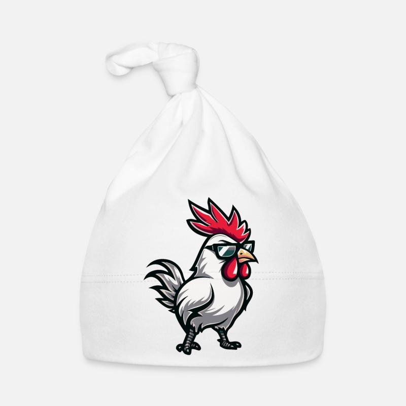 Rooster Comic Cool Organic Baby Cap