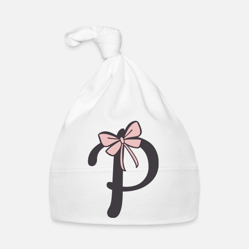 Anfangsbuchstabe P Schleifchen Baby Bio-Mütze