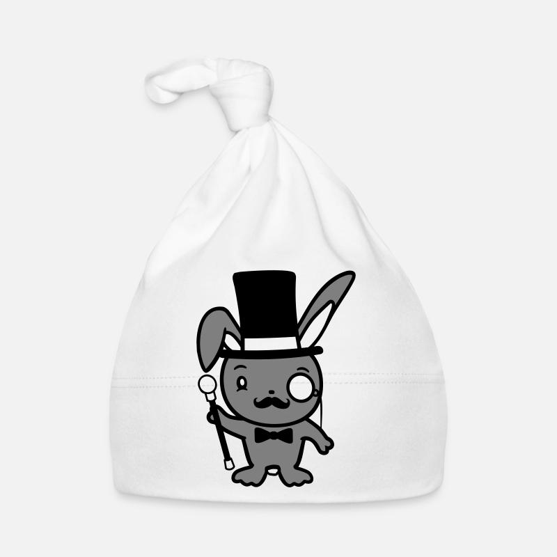 Mr. Bunny Gentleman Chapeau haut de forme Monocle Lunettes Bonnet bio Bébé