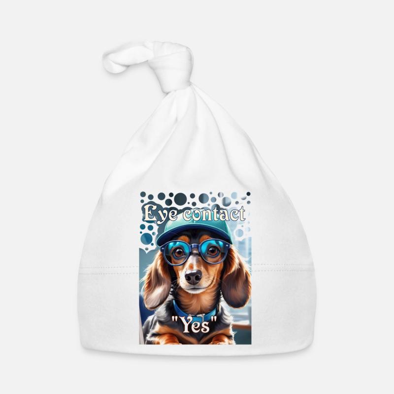 Dackelblick Ja Dackel mit Cap stylische Brille Baby Bio-Mütze