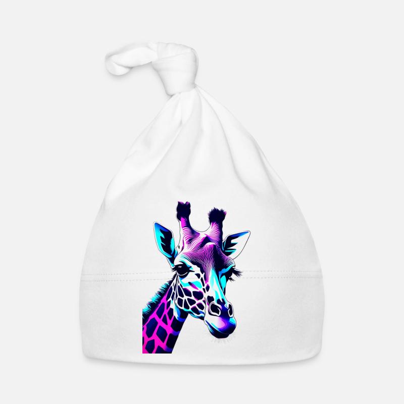 Giraffe in Neonfarben Baby Bio-Mütze