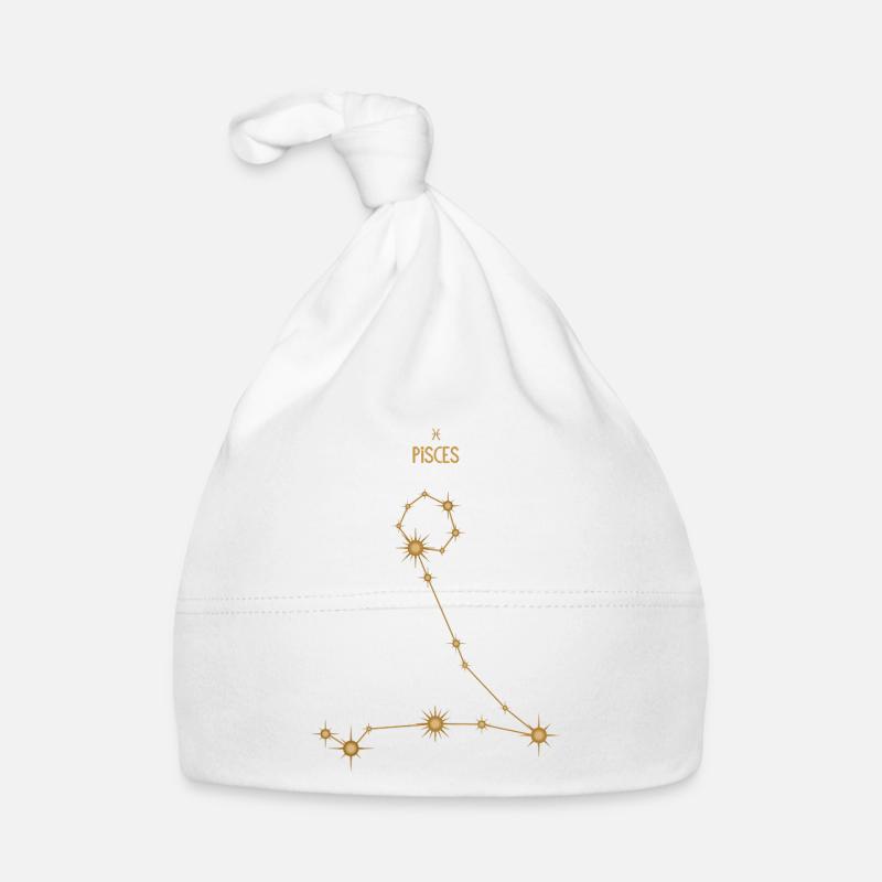 Fische Sternzeichen Sternkonstellation Goldene Töne Baby Bio-Mütze