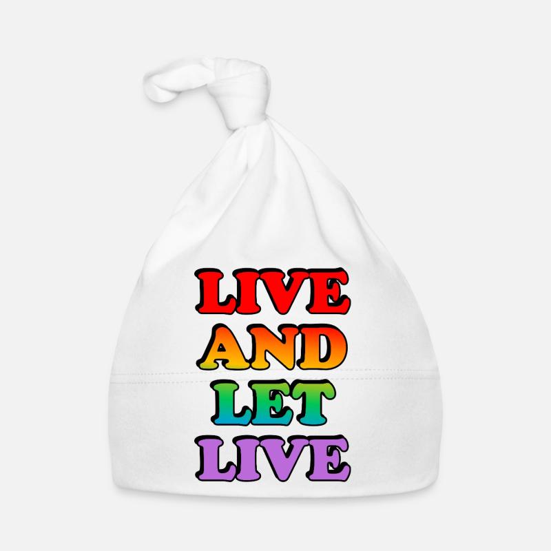Regenbogen Leben und leben lassen LGBT Pride Tee Baby Bio-Mütze