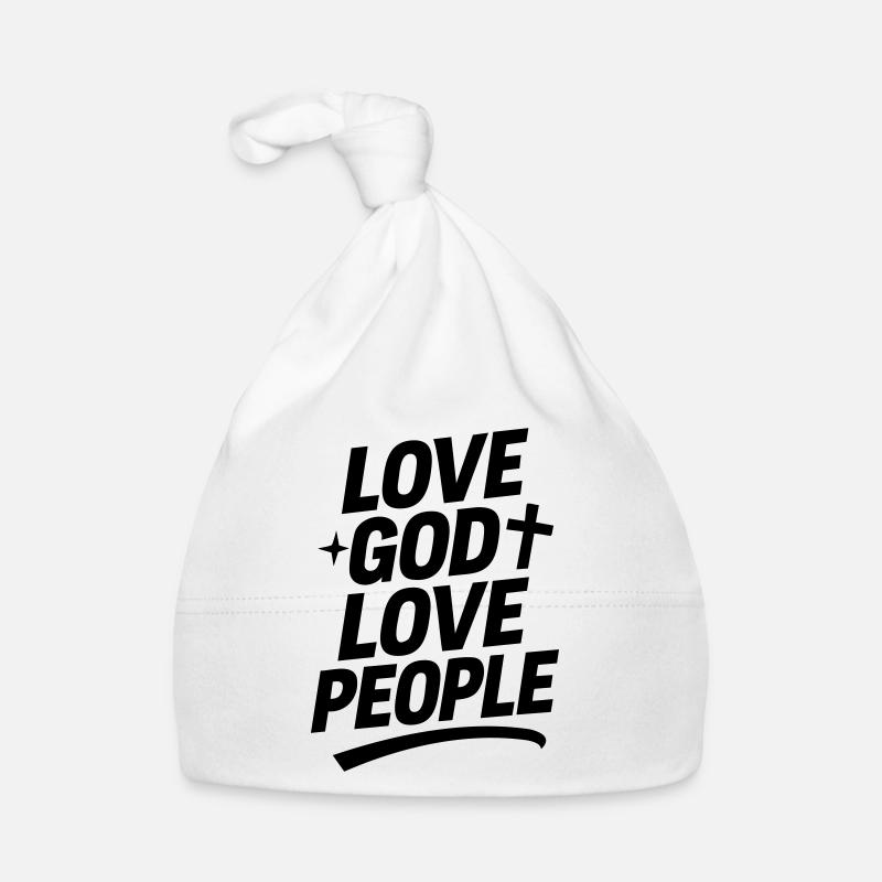 Liebe Gott und liebe Deinen Nächsten - Baby Bio-Mütze - Weiß