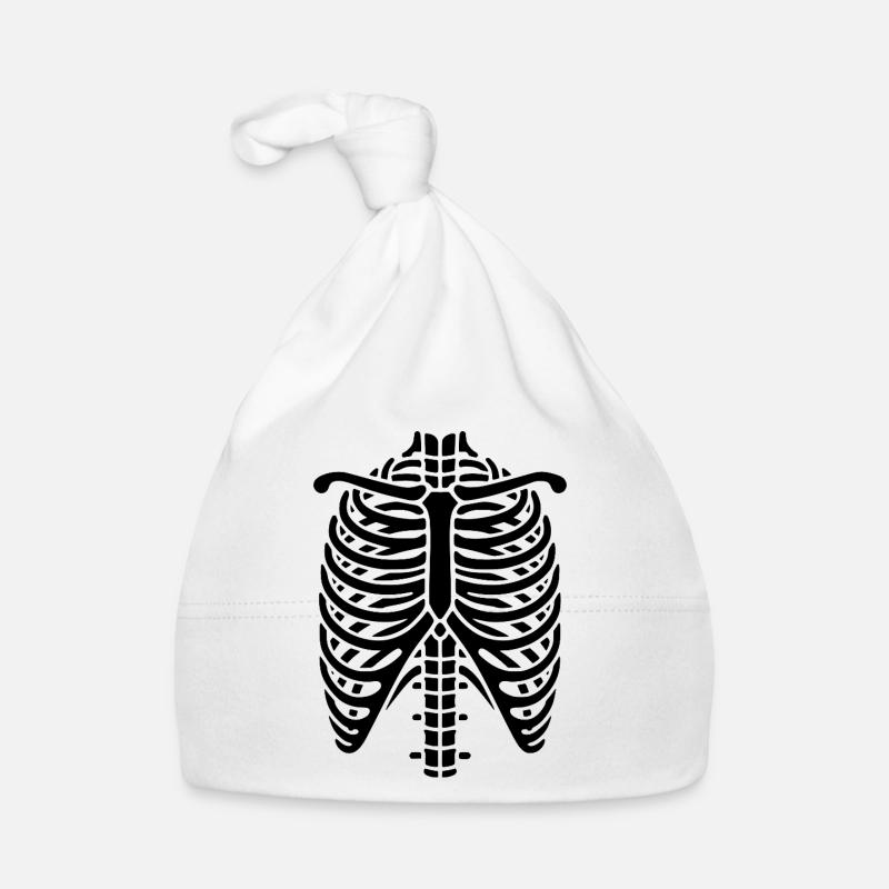 Ribs Rib Cage Skeleton Halloween Bone Tattoo Organic Baby Cap