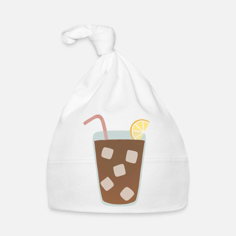 Zitrone Eistee Glas Illustration Baby Bio-Mütze