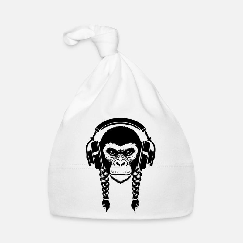 Beat Maker Monkey Head Studio Session Edition Shirt Organic Baby Cap