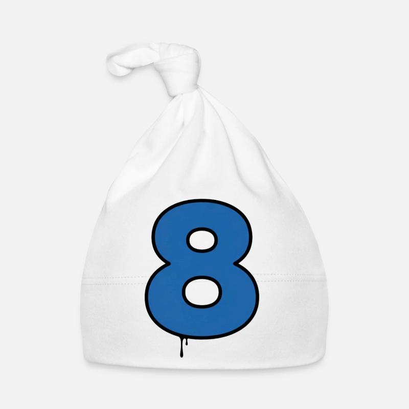 Dripping Blue Eight Design Organic Baby Cap