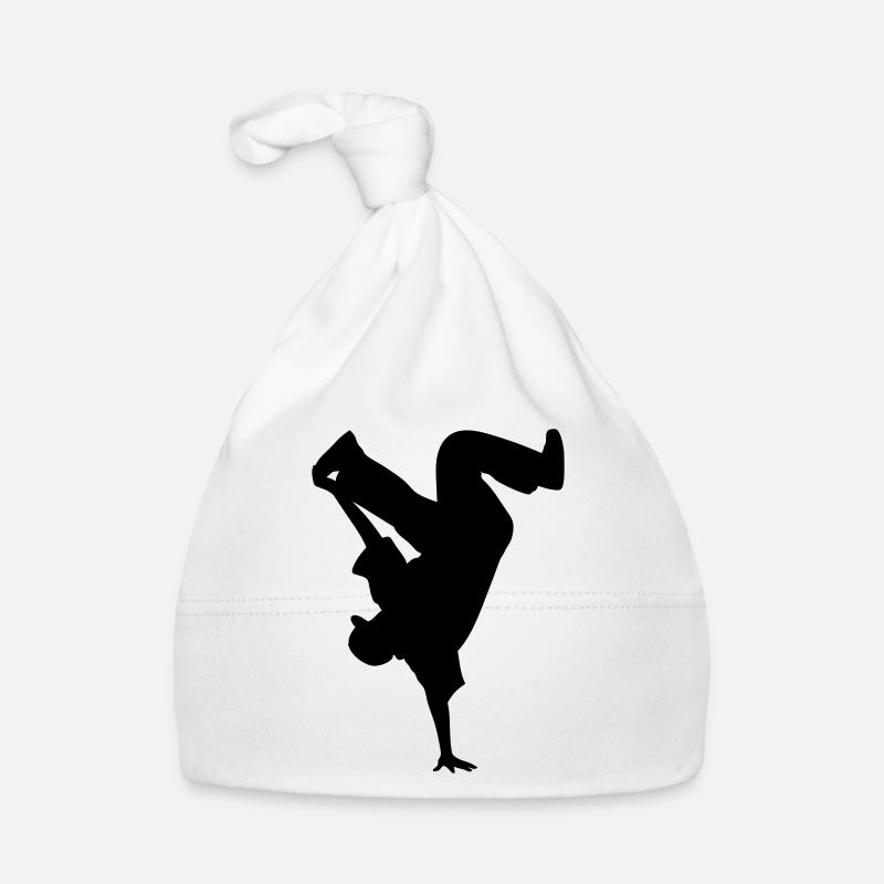 B-Boy Silhouette – Breakdance Power Move Équilibre sur les mains Bonnet bio Bébé