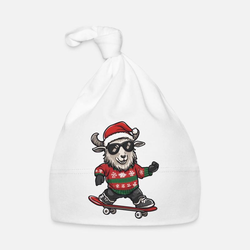 Chèvre de montagne Noël drôle Bonnet bio Bébé
