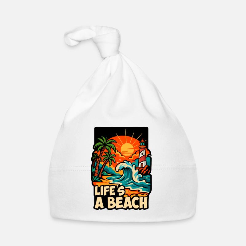 Life's a Beach Sunset Organic Baby Cap