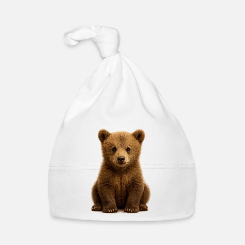 Bébé ours en fourrure brune douce Bonnet bio Bébé