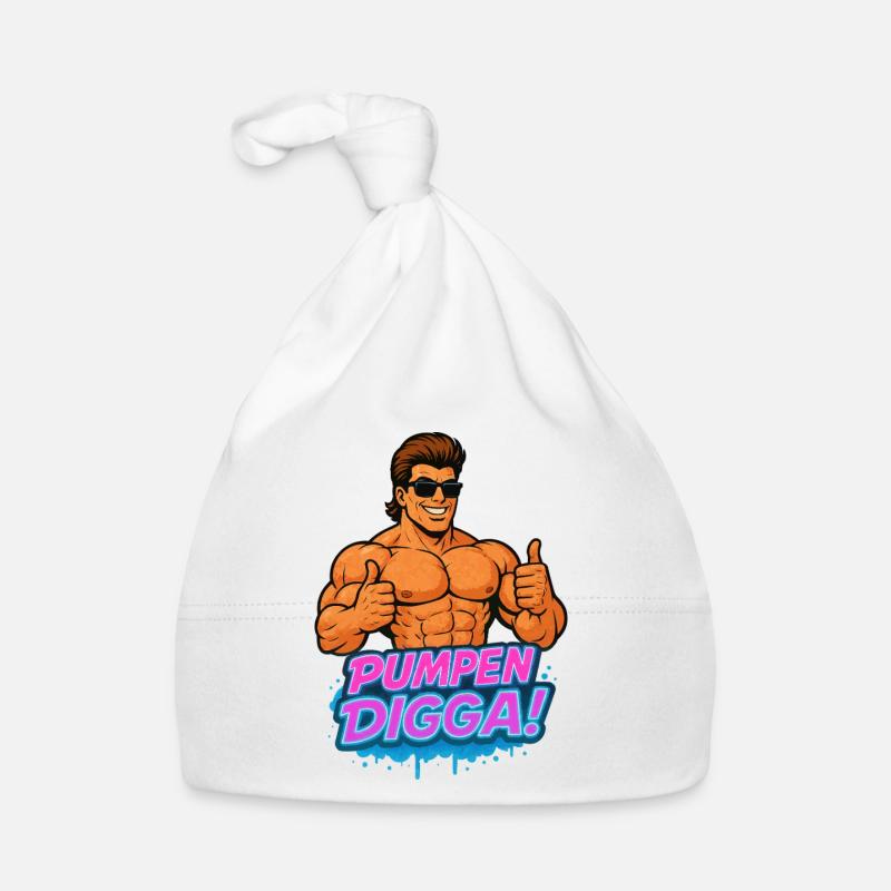 PUMPEN DIGGA Muskelheld Cartoon Bodybuilder Baby Bio-Mütze