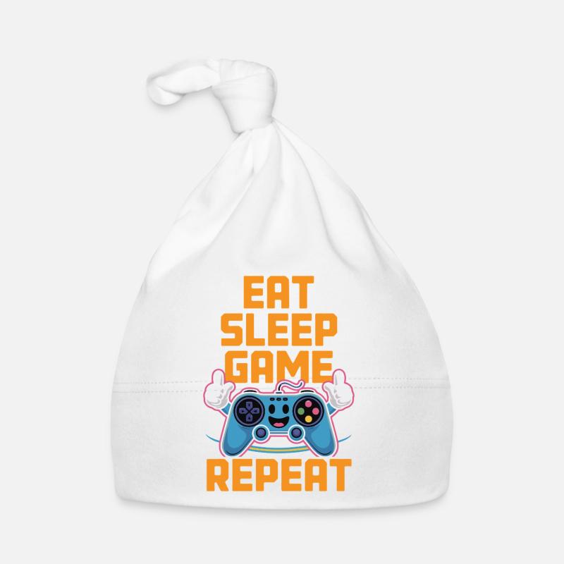 Eat Sleep Game Repeat Organic Baby Cap