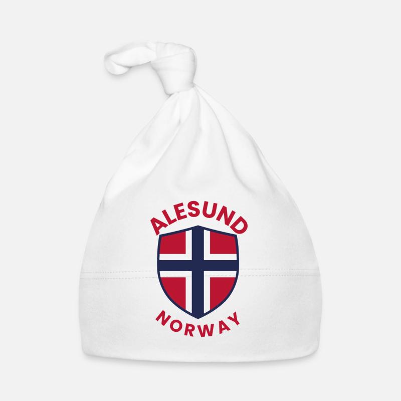 Écu du drapeau norvégien d’Ålesund Bonnet bio Bébé
