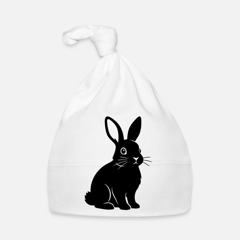Bunny Rabbit Silhouette Black Vector Organic Baby Cap