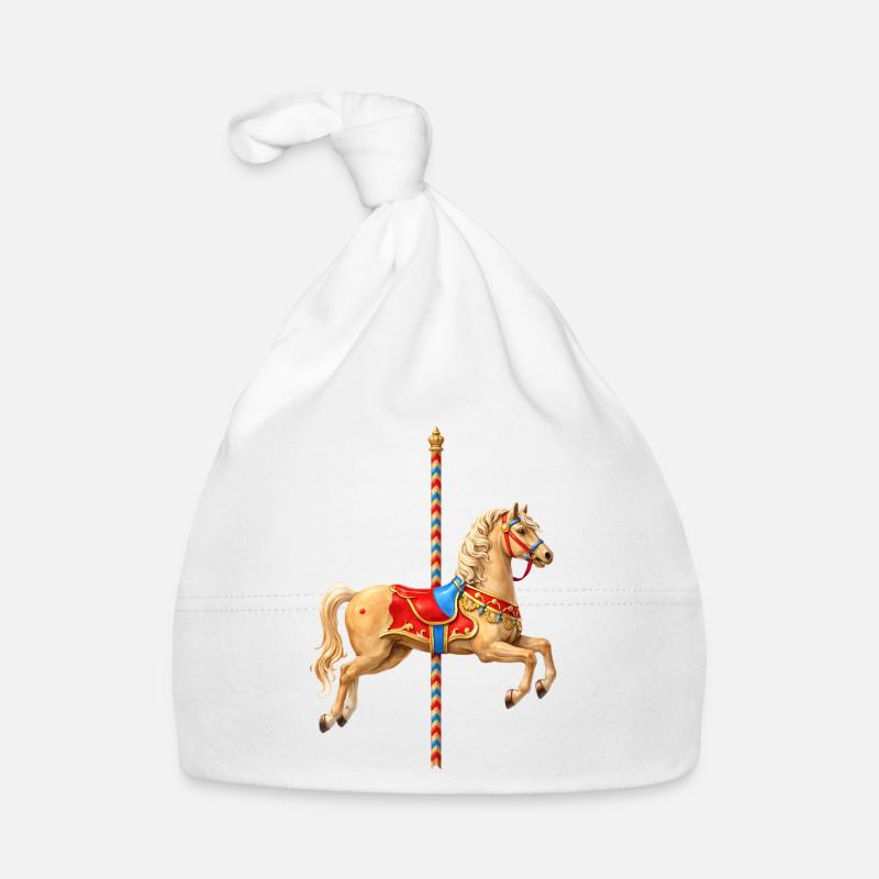 Illustration classique de cheval de carrousel Bonnet bio Bébé