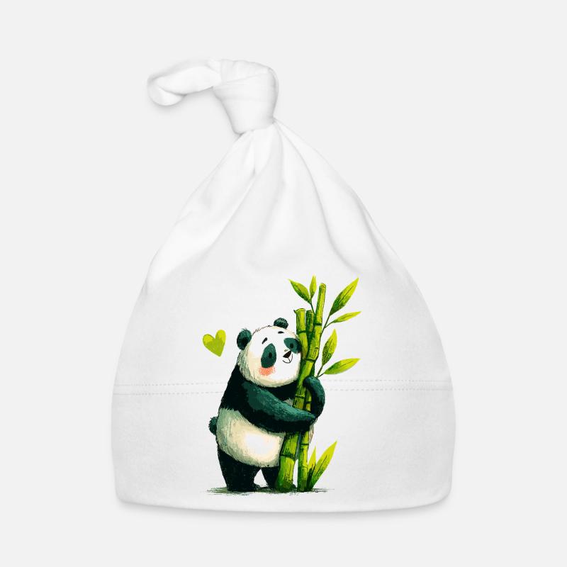 Panda Cuddle with Bamboo Organic Baby Cap