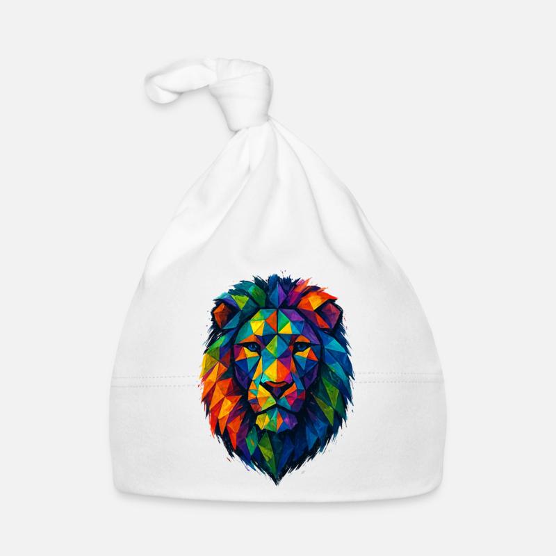 Farbenfroher Wildlöwe – Kunstfarben springen hervor Baby Bio-Mütze