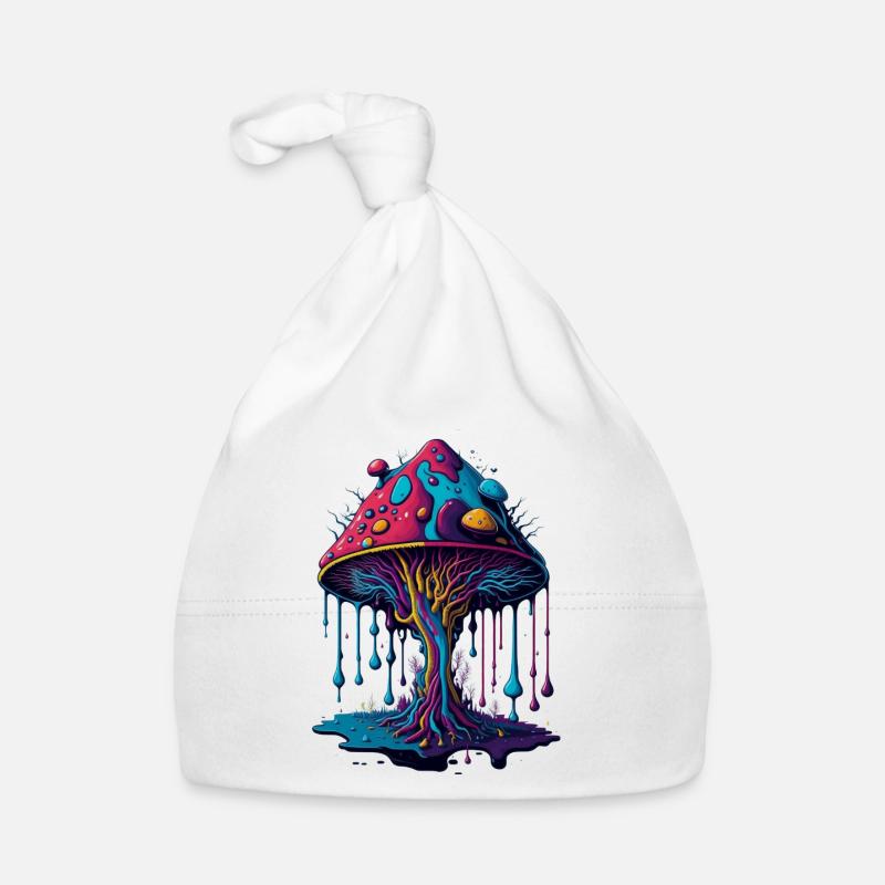 Psychedelic Glow Mushroom Forest Organic Baby Cap