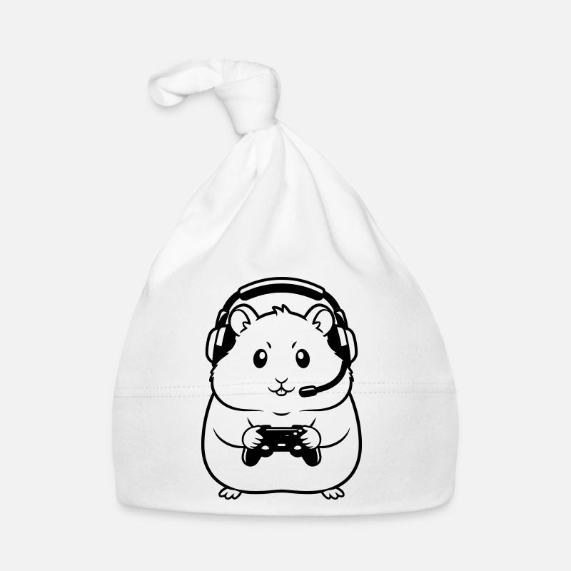 Gamer Hamster Controller Outline Baby Bio-Mütze