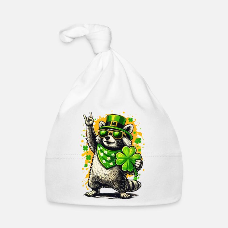 Trèfle de la Saint-Patrick du raton laveur Bonnet bio Bébé