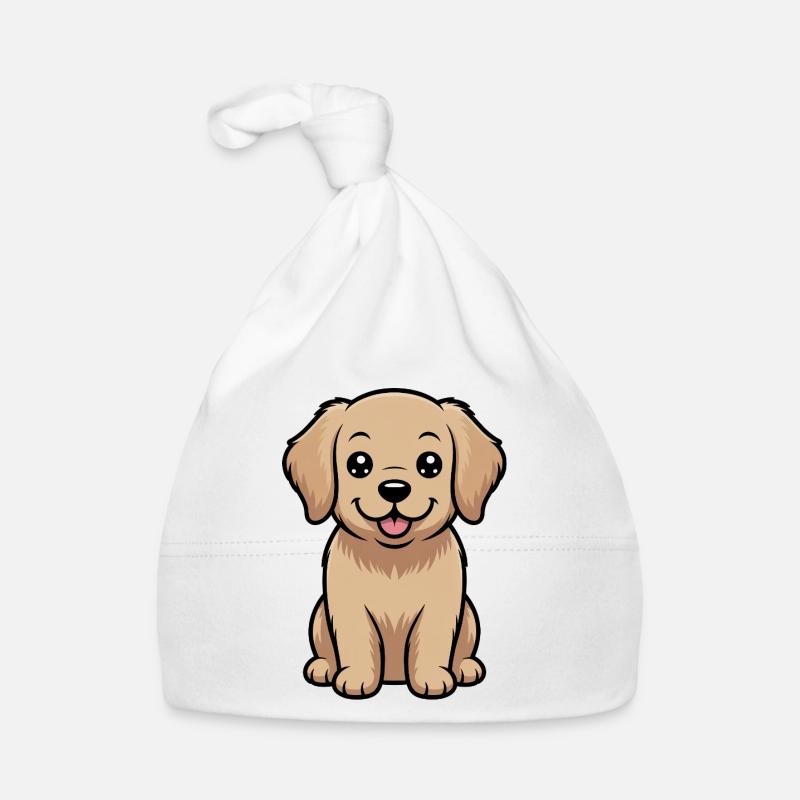 Cute Golden Retriever Comic Organic Baby Cap