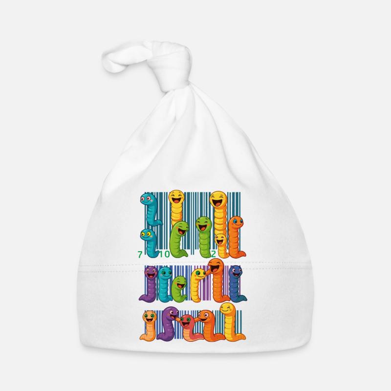 Colorful Worm Barcode Collection Organic Baby Cap