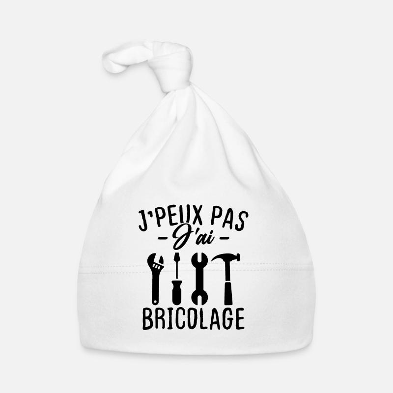 J'peux pas J'ai bricolage - Bonnet bio Bébé - blanc