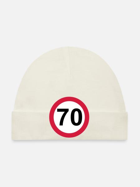 70 Geburtstag - Baby Bio-Mütze - Weiß - Vorne