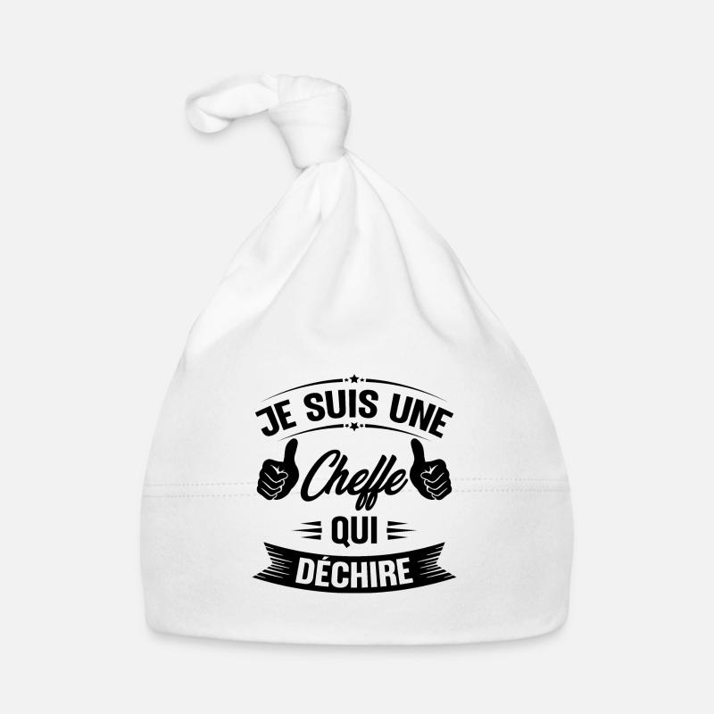 Je suis une cheffe qui déchire - Bonnet bio Bébé - blanc