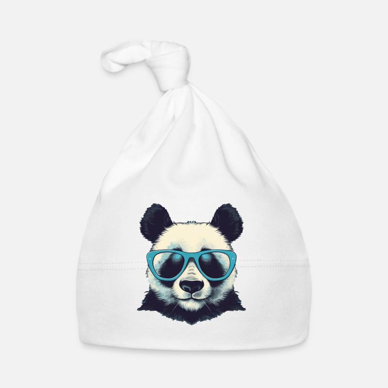 Panda cool avec des lunettes de soleil Bonnet bio Bébé