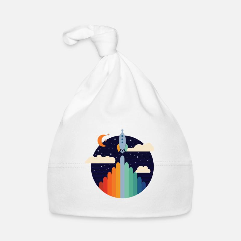 Rocket (Colorful Stripes, Circle) Organic Baby Cap