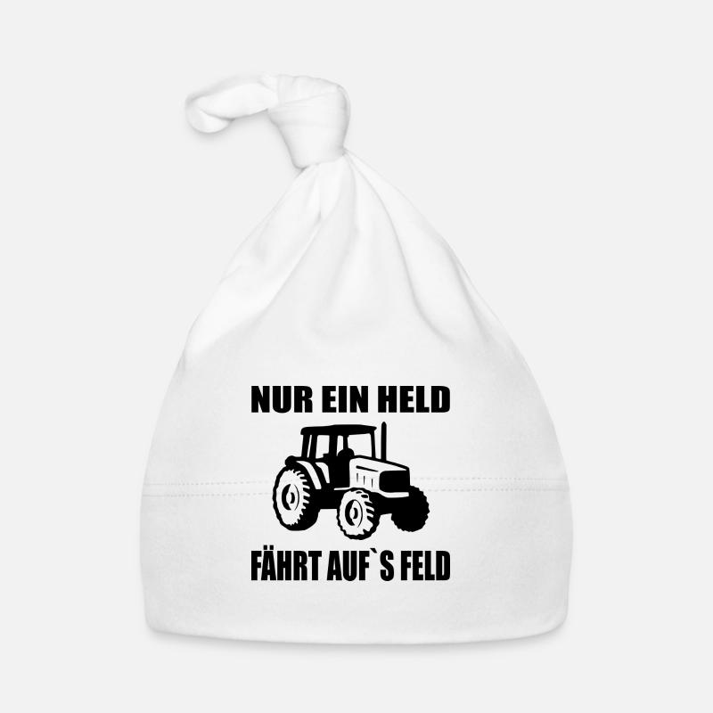 Traktor - Baby Bio-Mütze - Weiß