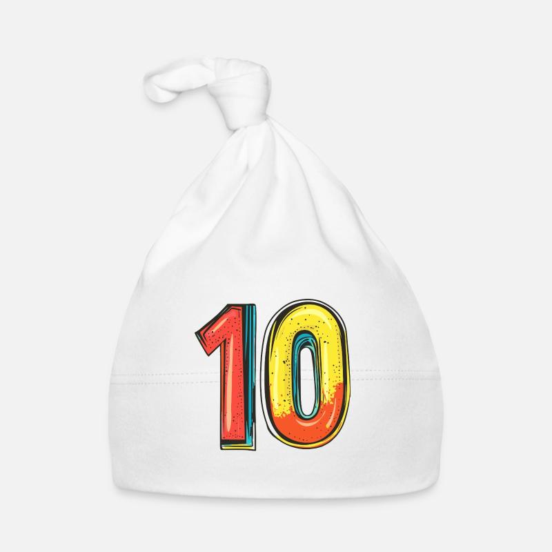 10 Zahl Bunt Baby Bio-Mütze