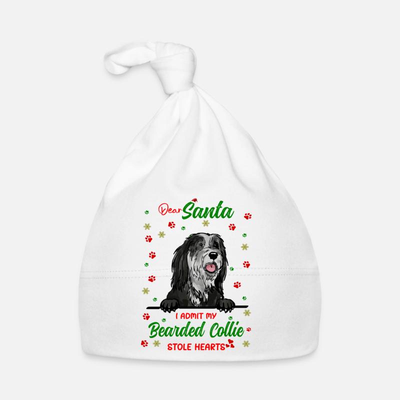 Bearded Collie Hund Weihnachten Hunderasse Baby Bio-Mütze