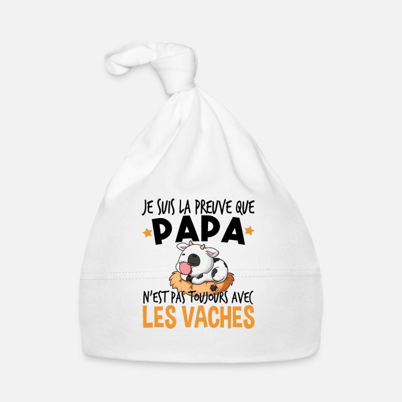 Vache Papa Bébé Nourrisson Naissance Cadeau Bonnet bio Bébé