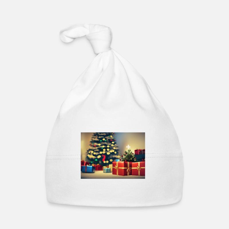 Cadeaux de Noël - Bonnet bio Bébé - blanc