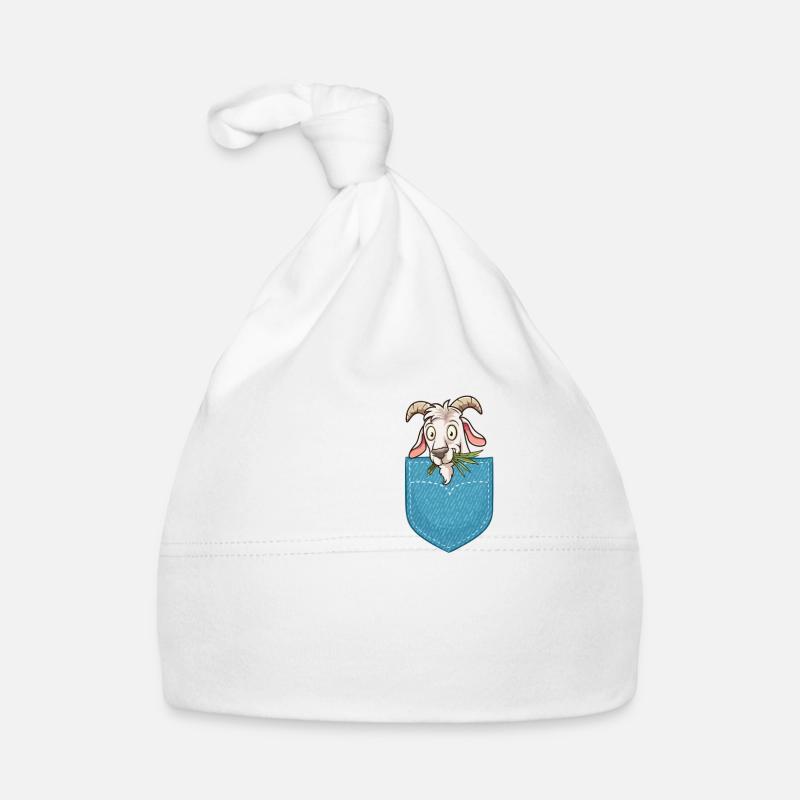 Bébé une chèvre dans le visage de poche - Bonnet bio Bébé - blanc