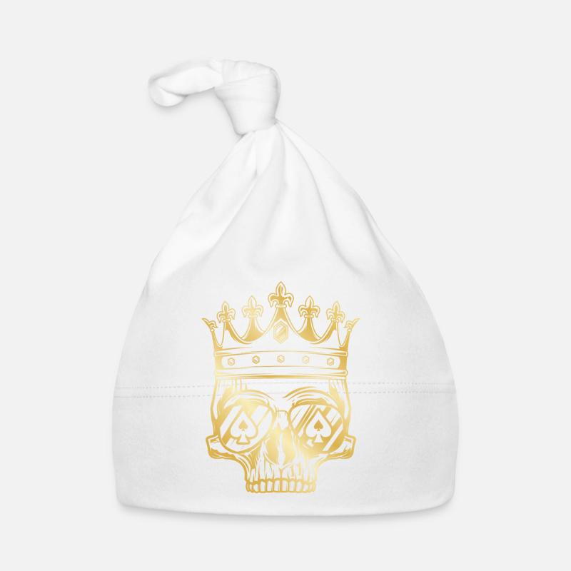 Skeleton Skull Crown King Symbol Organic Baby Cap